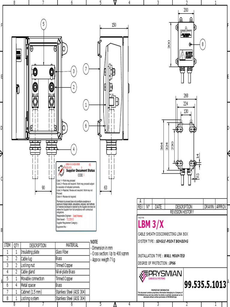 LBM 3 Cable Sheath Disconnecting Box | PDF | Cable | Materials