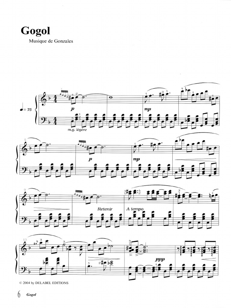 Gogol - Gonzales (Piano Sheet Music) PDF | PDF