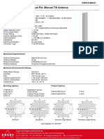 824-960 / 1710-2170Mhz Dual Pol. Manual Tilt Antenna: Electrical Specifications