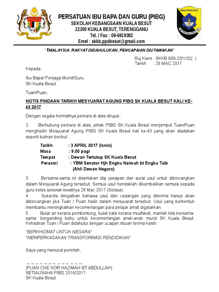 Surat Panggilan Mesyuarat Pdf