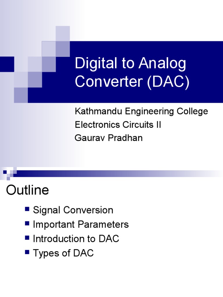 Types of Digital to Analog Converters | PDF | Analogue Electronics ...