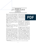 Let'S Learn Latex: Synopsis of