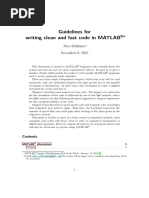 Guidelines For Writing Clean and Fast Code in MATLAB: Nico Schlömer November 6, 2015