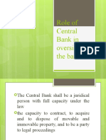 Role of Central Bank in Oversight of The Bank