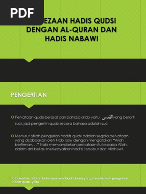 Perbezaan Hadis Qudsi Dengan Al Quran Dan Hadis Nabawi Pdf