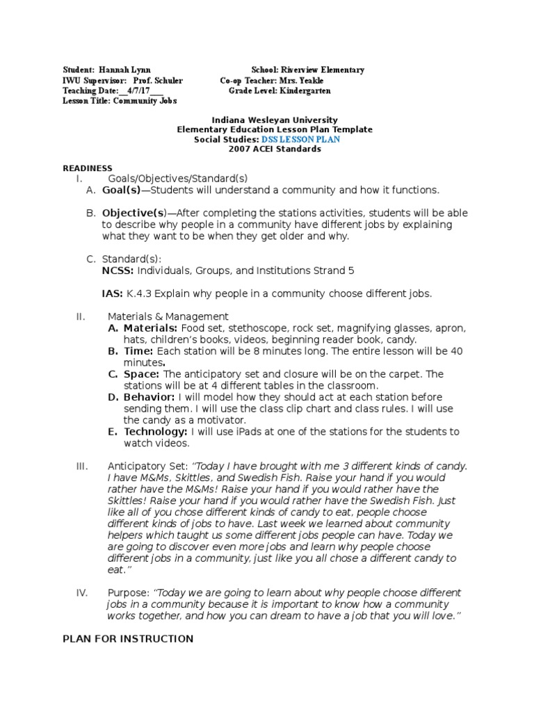 Stations Lesson Plan Pdf Lesson Plan Understanding