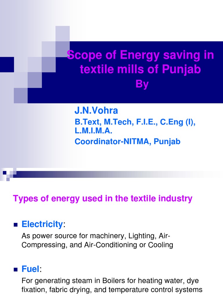Scope of Energy Saving in Textile Industry | PDF | Cogeneration | Boiler