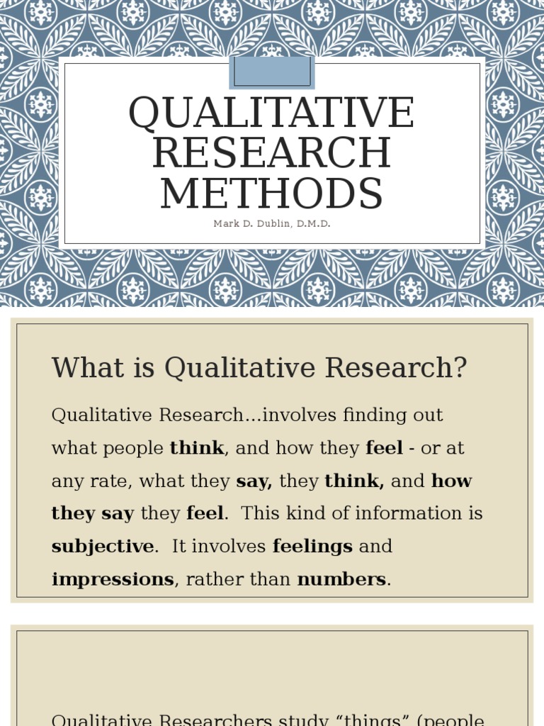 Qualitative Research Method Qualitative Research Survey Methodology