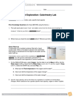 Gizmo Calorimetry Lab Exploration PDF