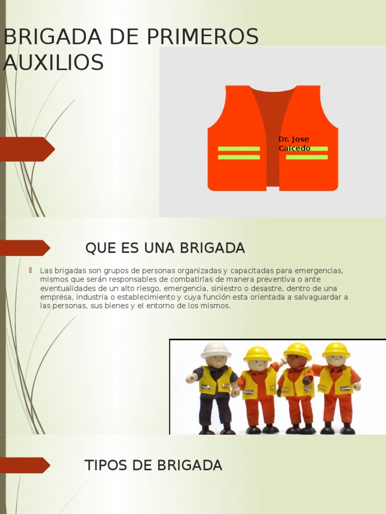 Brigada de Primeros Auxilios PDF Primeros auxilios Bienestar