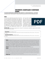 Valoração Do Conhecimento Significação e Identidade Na Ação Organizacional