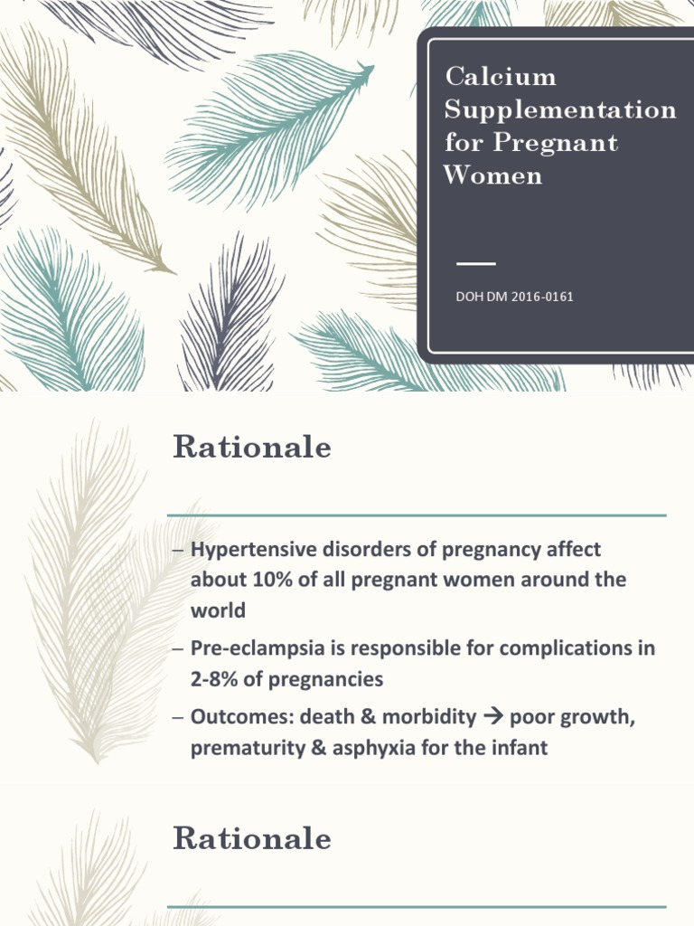 Safe Motherhood Calcium Supplementation For Pregnant Women | PDF
