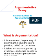 The Argumentative Essay: An Introduction To Argumentation