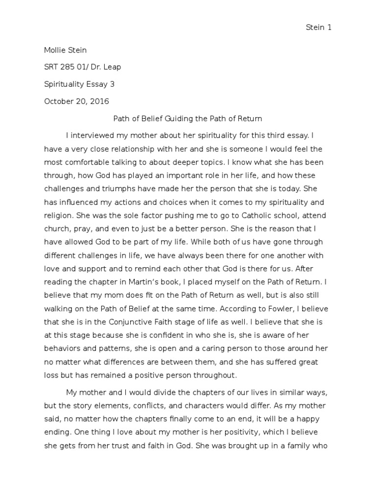 faith in life essay