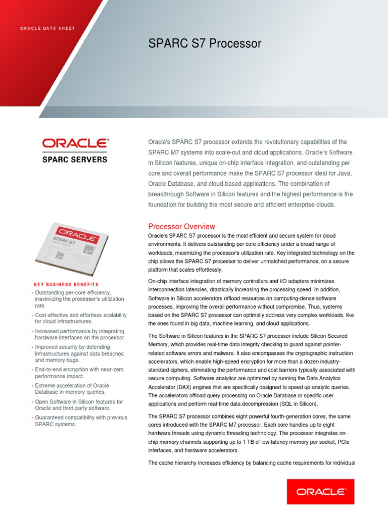 Sparc s7 Processor Ds 3042417 | Cpu Cache | Cloud Computing