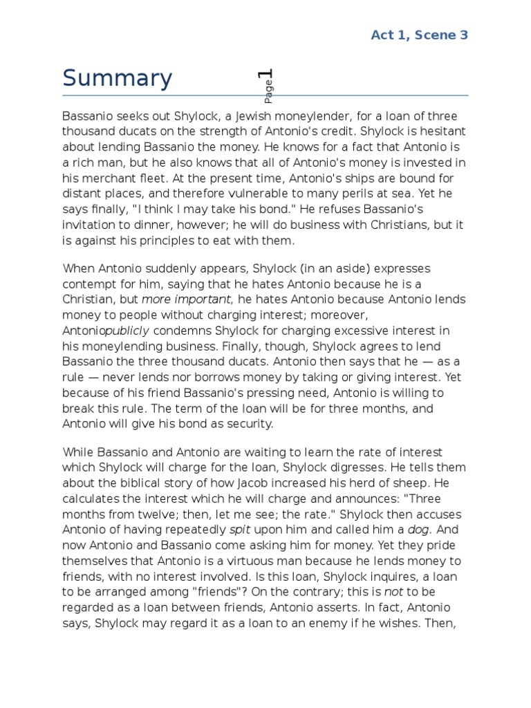 The Merchant Of Venice Analysis1doc