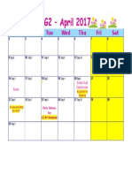 April 2017 Calendar