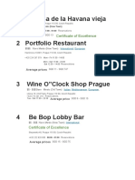 Prague Restaurants Ranking
