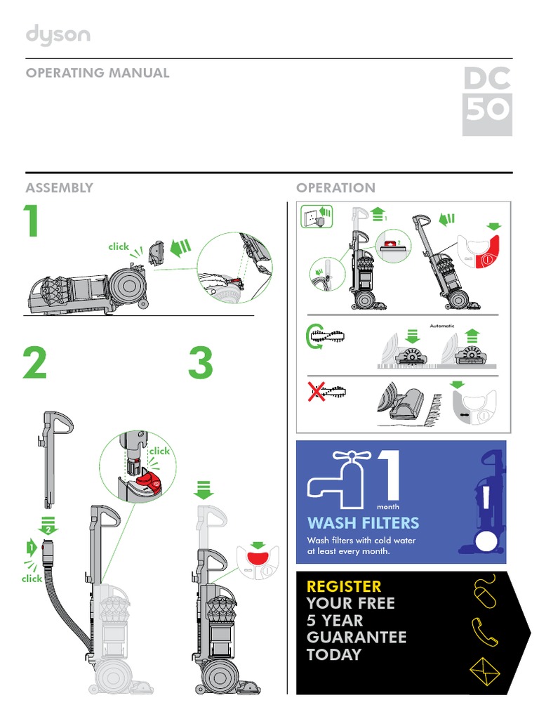 Dyson Manual PDF Vacuum Cleaner Manufactured Goods