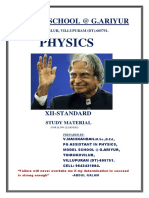Xii-Standard Physics Study Material (For Slow Learners) by Mani