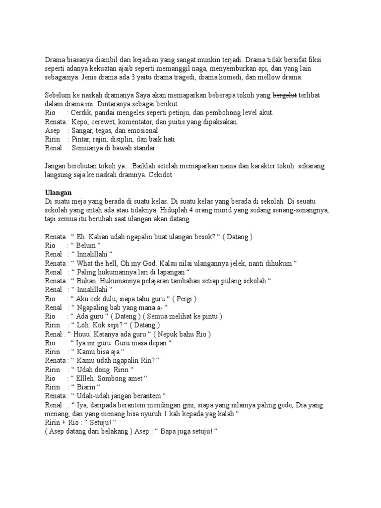 Naskah Drama Naskah Drama