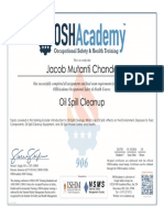 Oil Spill Clean Up Certificate
