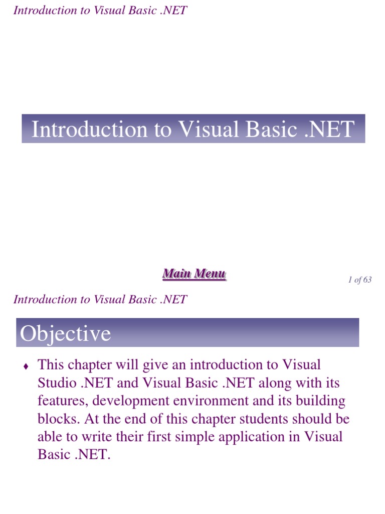 Chapter 3 - Introduction To Visual Studio | PDF | Visual Basic .Net ...