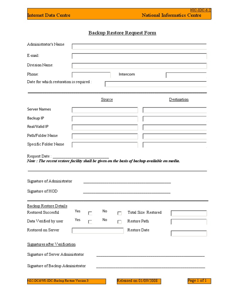 Restore Form PDF | PDF | Computers