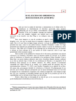 Sobre El Exceso de Obediencia y Otros Excesos