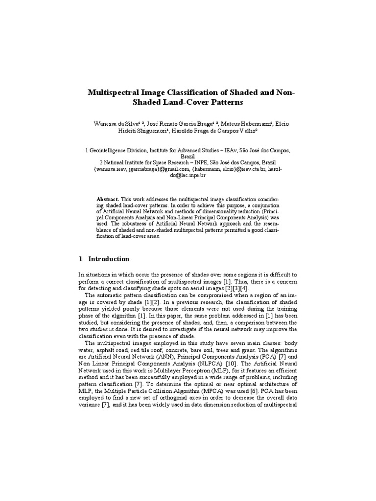Multispectral Image Classification Techniques | PDF | Principal ...