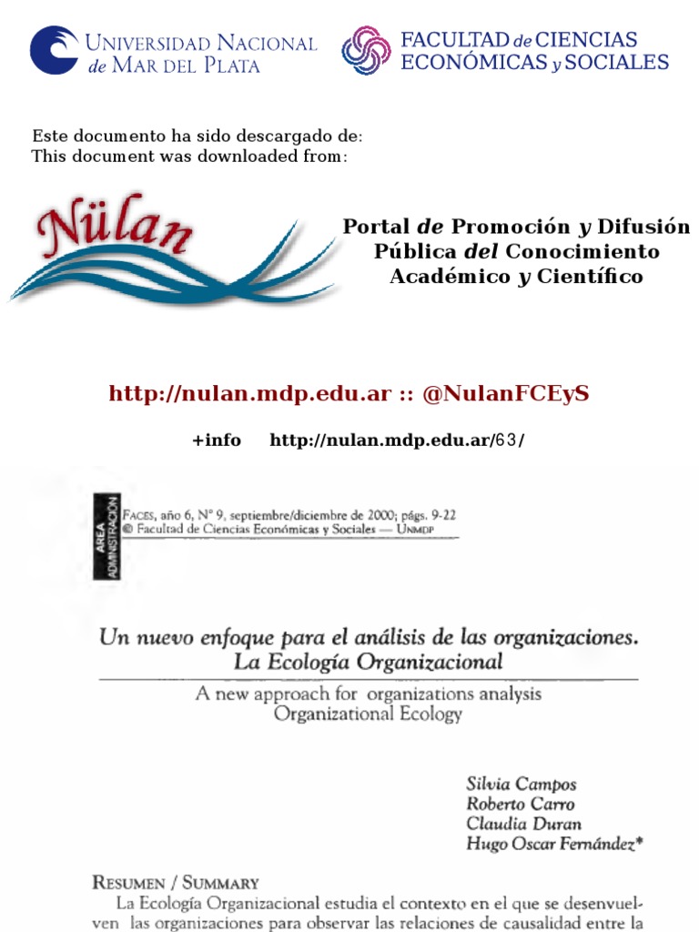 TEORÍA ECOLÓGICA PDF Complejidad Teoría