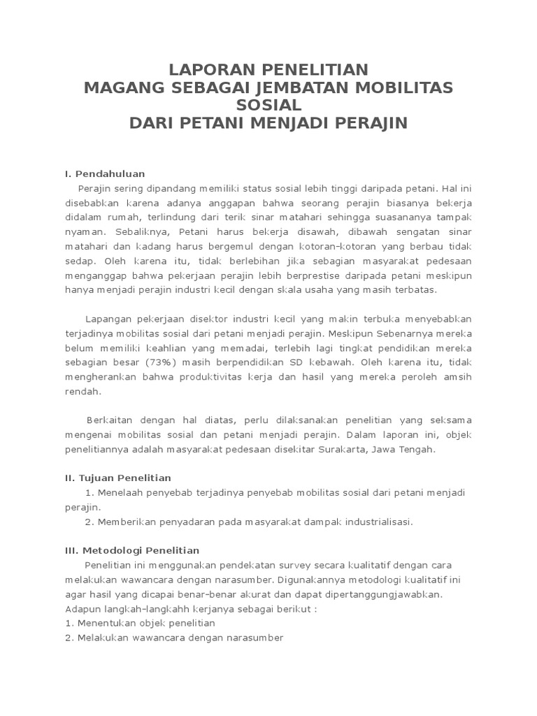 Contoh Laporan Penelitian | PDF