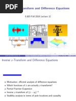 Inverse Z-Transform and Difference Equations: 6.003 Fall 2016 Lecture 12