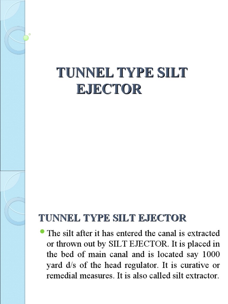 Tunnel Type Silt Ejector PDF Tunnel River