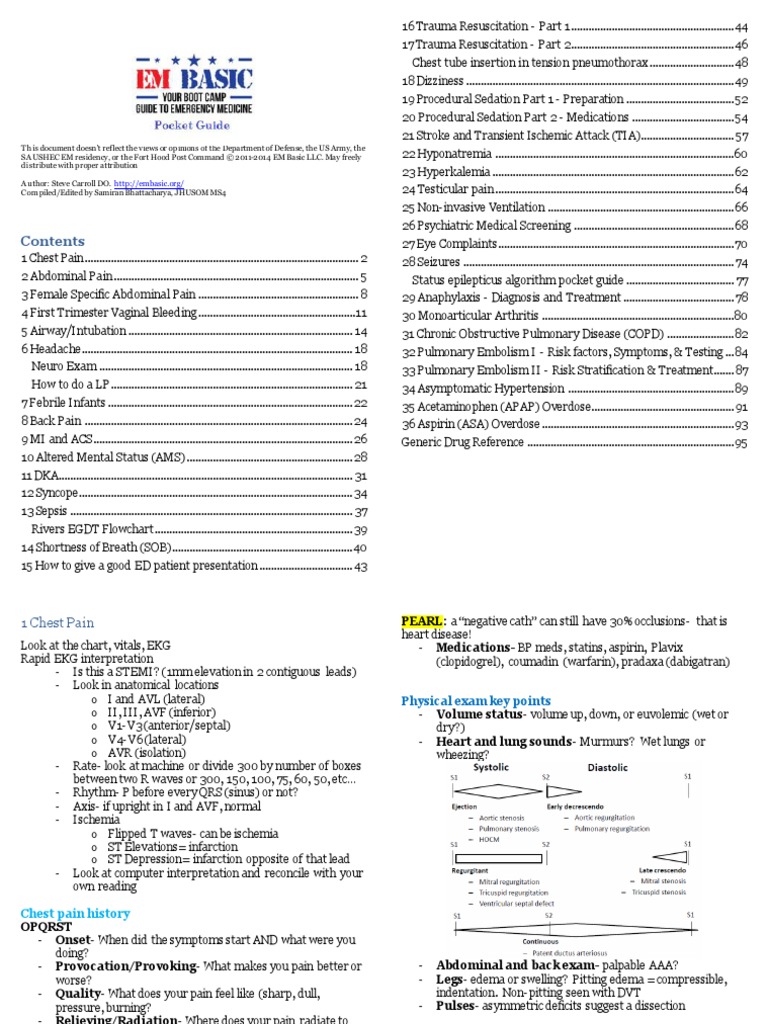 EM Basic - Pocket Guide PDF | PDF | Miscarriage | Ovarian Cancer