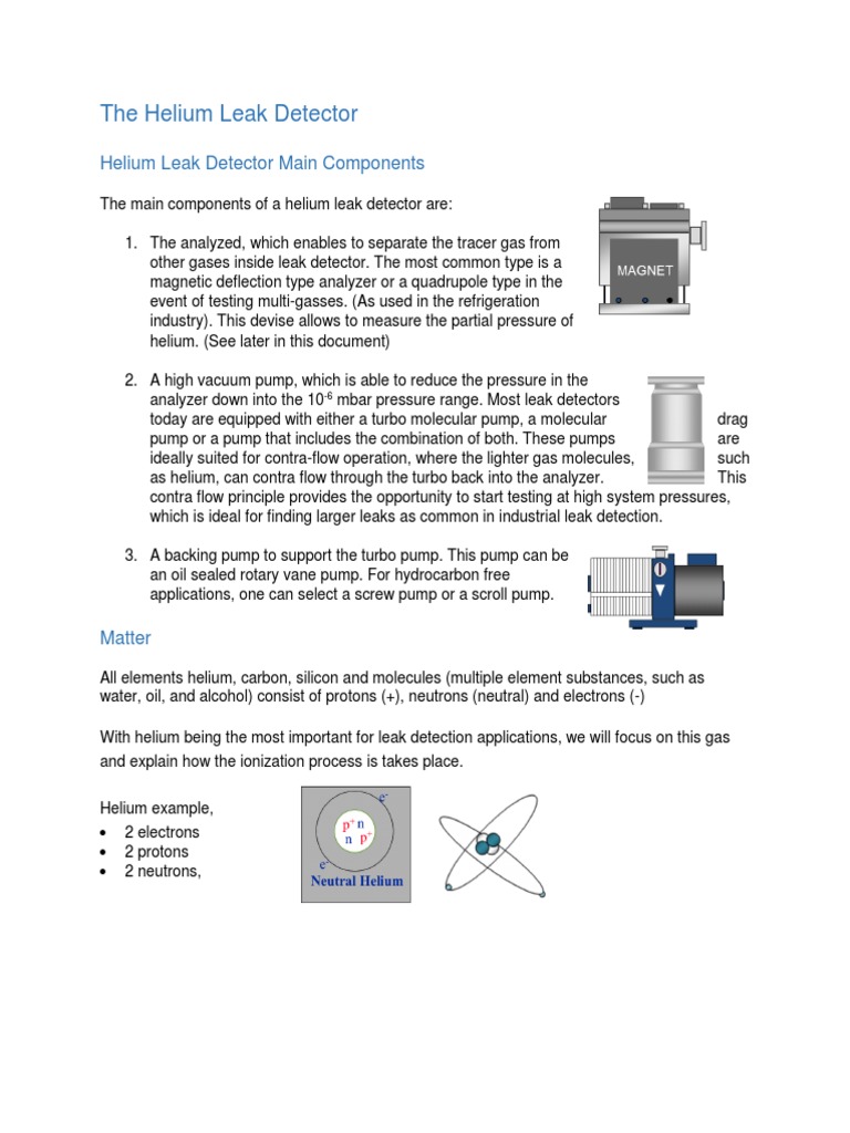 Helium Leak Detector Components Explained | PDF | Leak | Helium