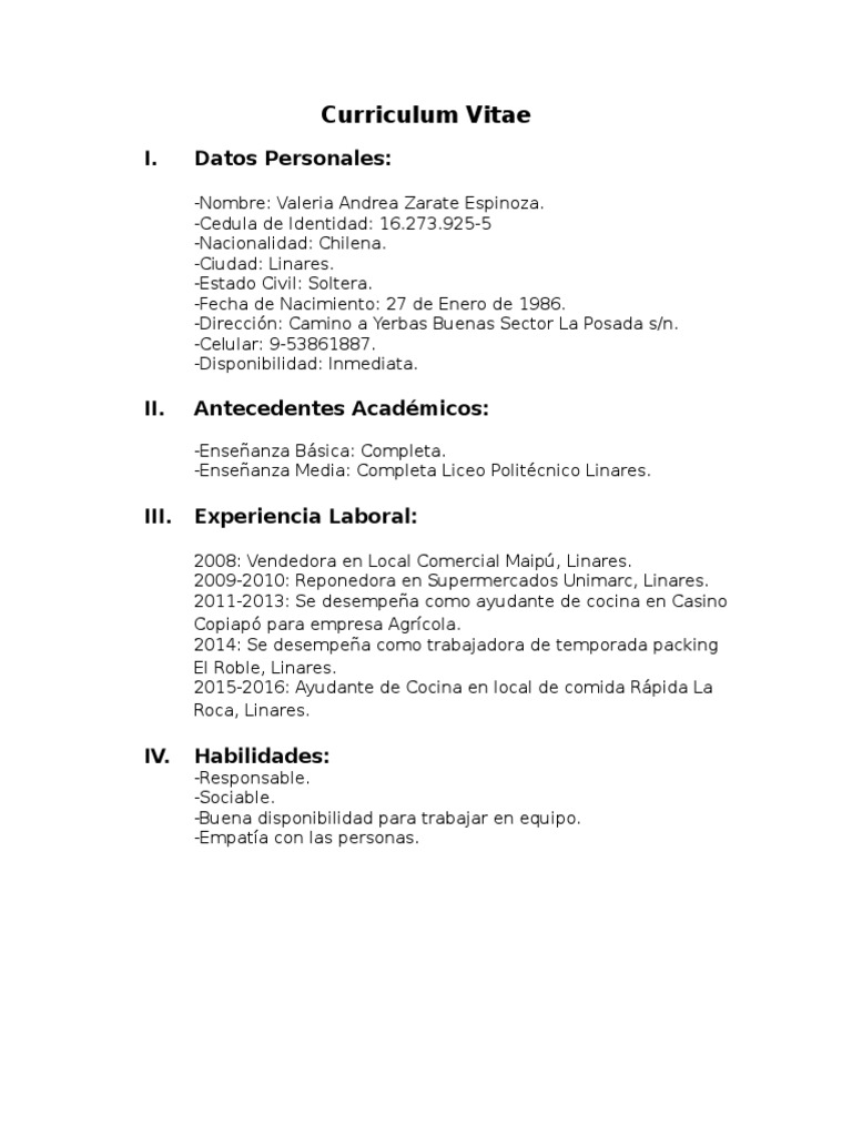 Curriculum Valeria PDF