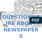 Questionna Ire About Newspaper S