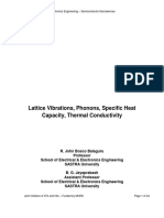 Lattice Vibrations, Phonons, Specific Heat Capacity