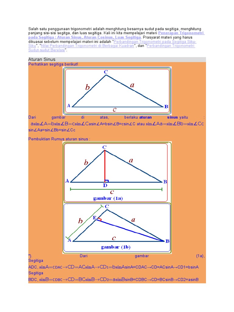 Salah Satu Penggunaan Trigonometri Adalah Menghitung Besarnya Sudut Pada Segitiga