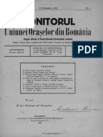 Monitorul Orașelor Din România, 01, Nr. 01, 15 Nov. 1923