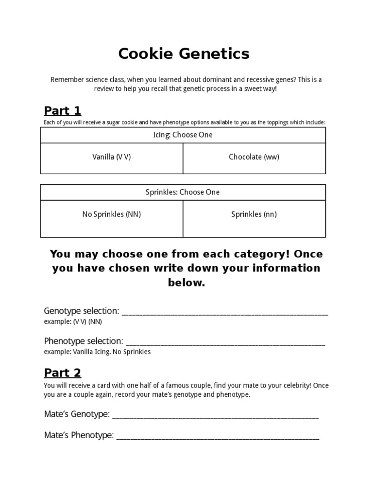 Cookie Genetics: Fun with Traits | PDF