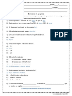 Exercícios Geografia Brasil