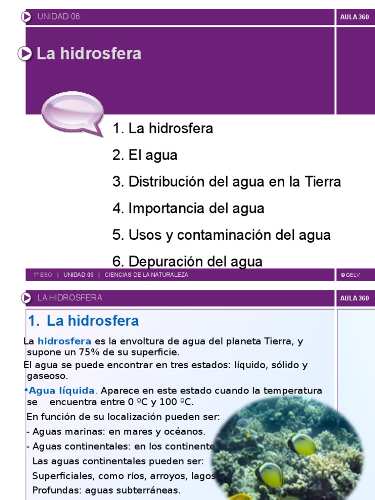 Funciones y distribución de la hidrosfera | PDF | Agua subterránea | El ...