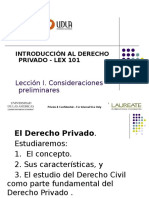 Lecci n 1. Lex 101. El Derecho Privado. Consideraciones Preliminares 1