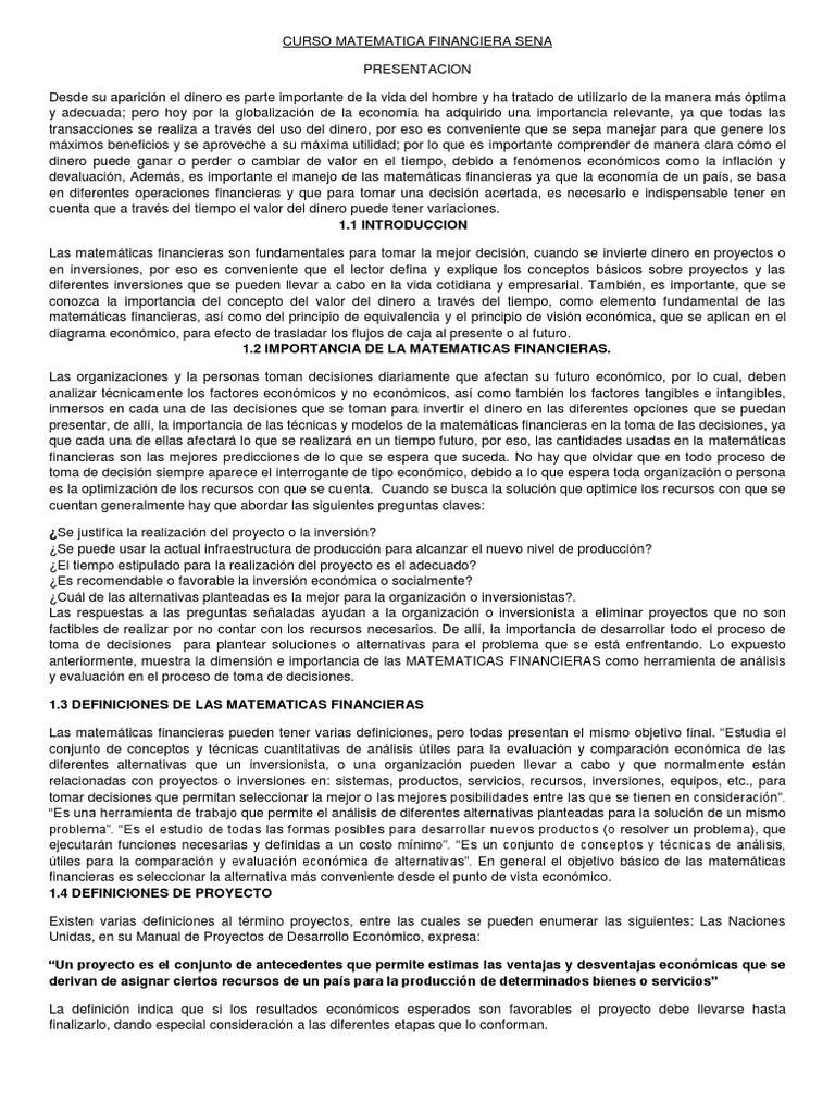 Matematica Financiera Interes Simple - Compuesto PDF | PDF