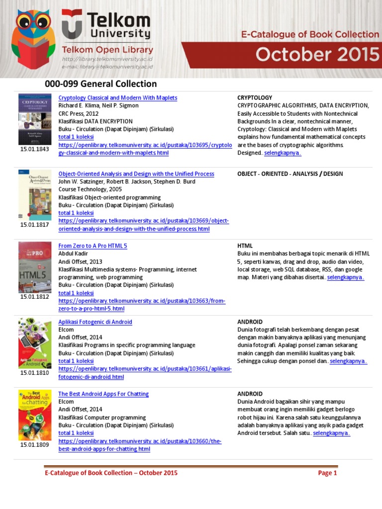 E-Catalogue: October 2015 Book Collection | PDF