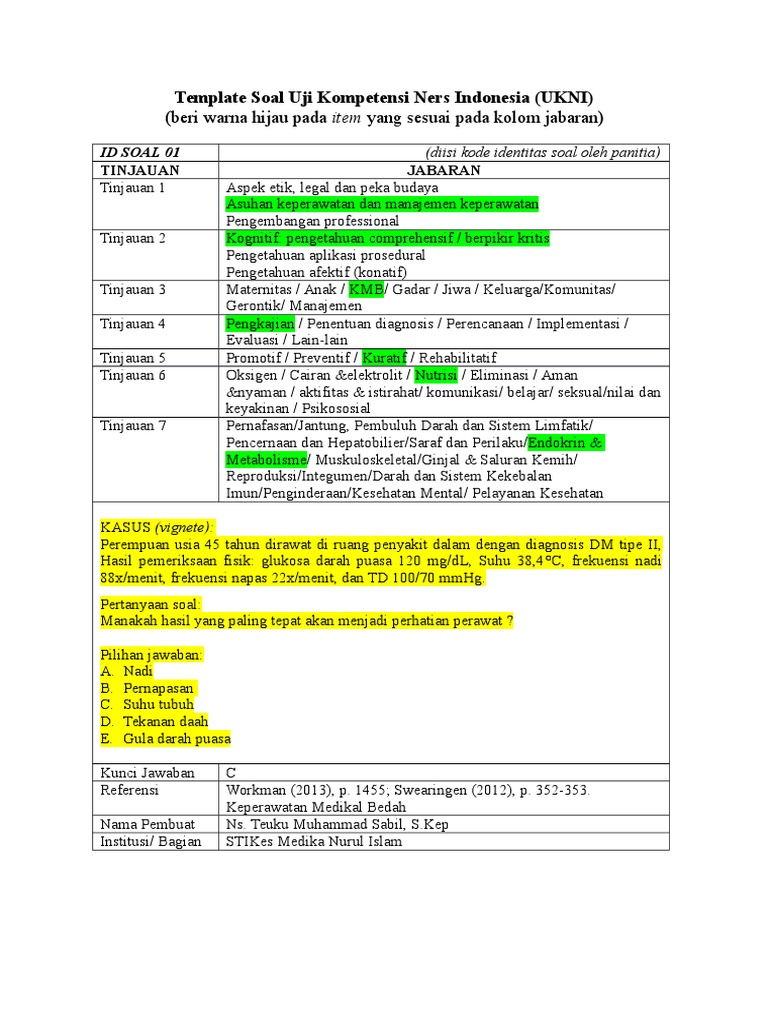 Template Soal Kmb Sabil