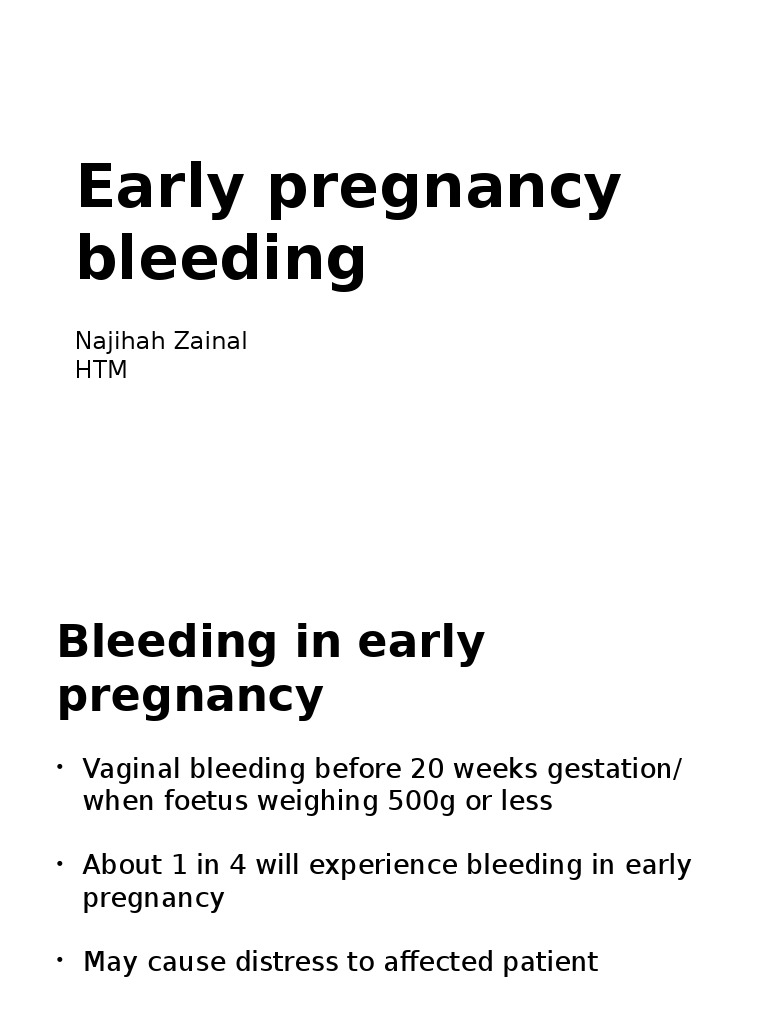 Bleeding in Early Pregnancy | PDF | Miscarriage | Uterus