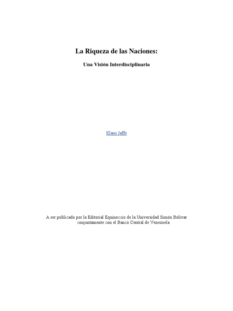 La Riqueza de Las Naciones | PDF